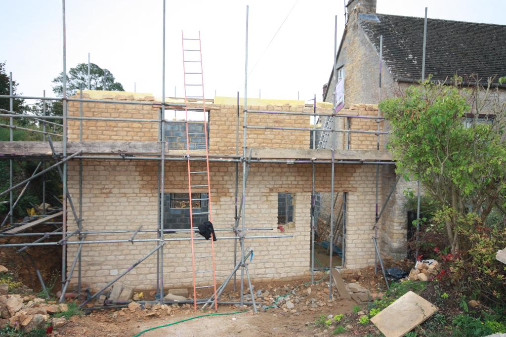  Stone Extension - during build - Church Enstone